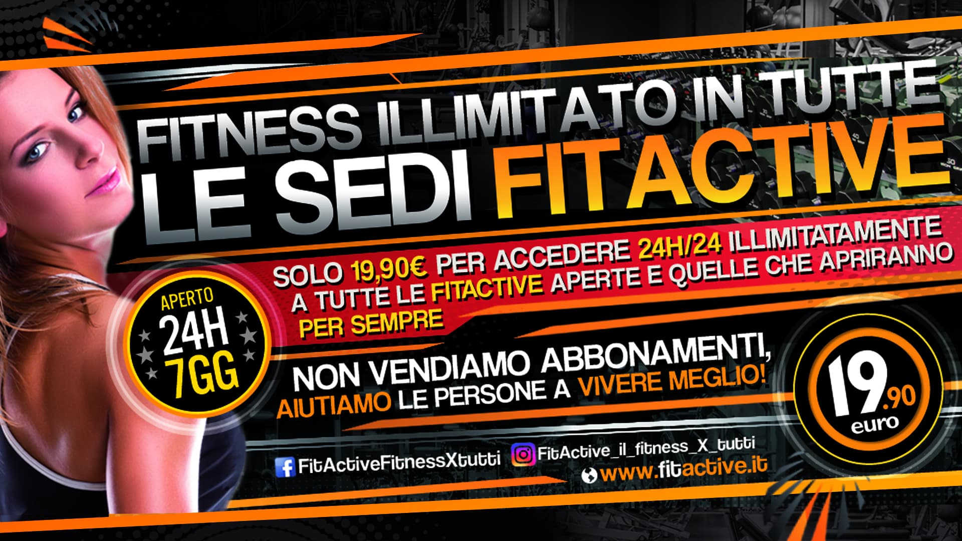 FitActive il Fitness x Tutti Palestre in Franchising, 24h/24 a 19,90€